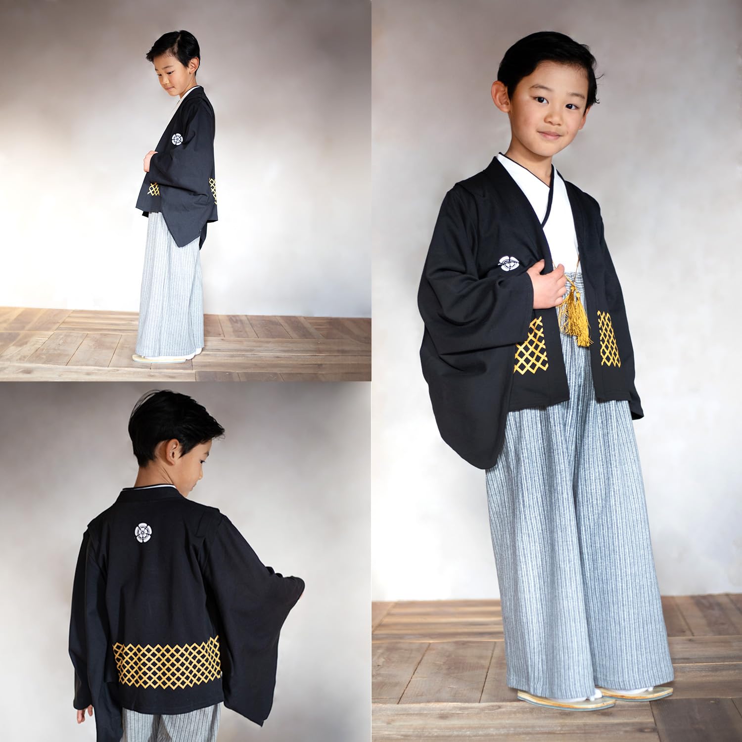 Dzieci Hakama Styl Kimono Styl Chłopiec Zestaw Japoński Formalny Strój Urodzinowy Halloween Strój Dziecięcy Strój samuraja Cosplay Kid