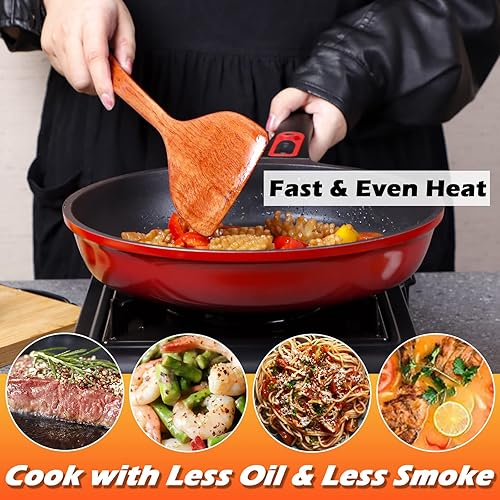 Miniatura 5 de DIIG Sartén antiadherente para crepas con espátula esparcidora, sartén Dosa Tawa de 11.5 pulgadas para tortillas de panqueques, utensilios de cocina