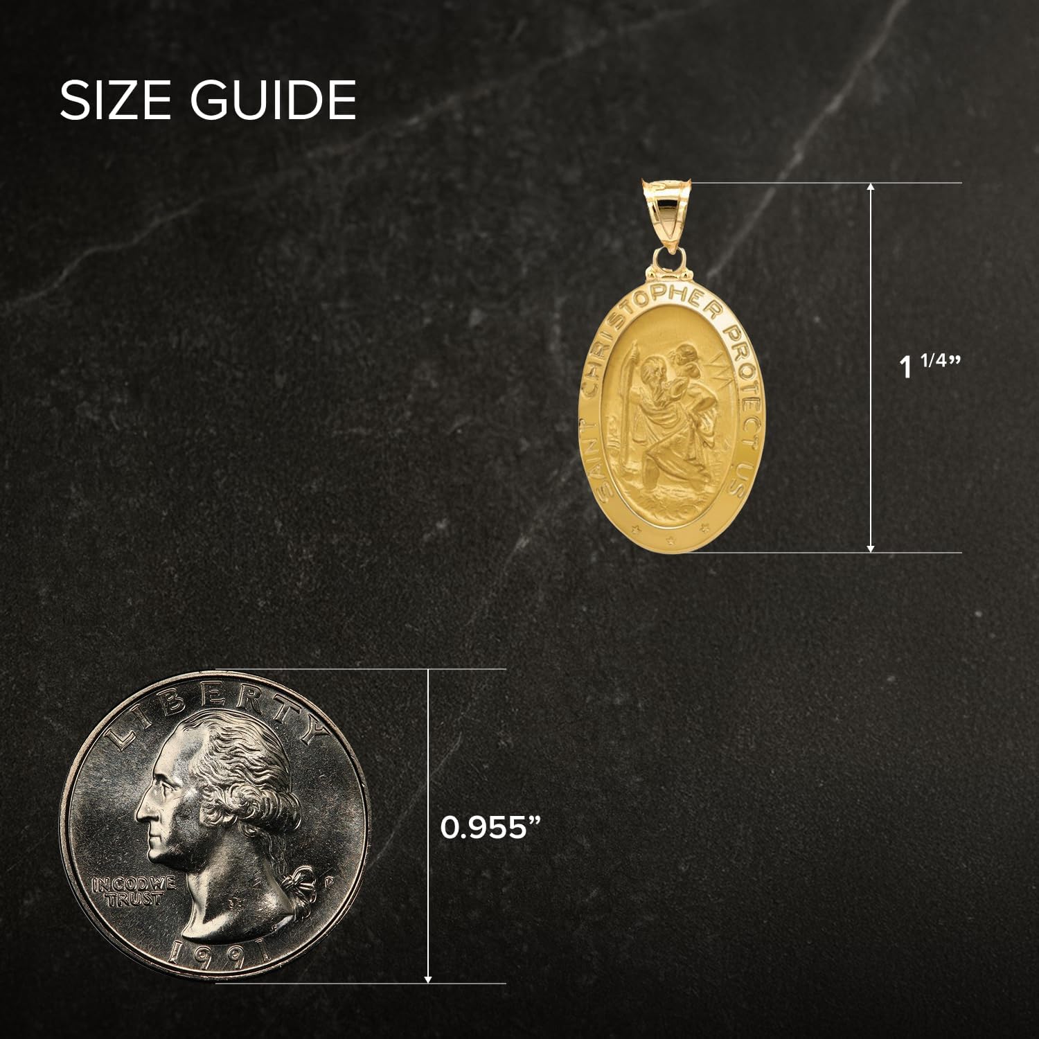 Cross+Crown Premium 14K Yellow Gold Saint Christopher Pendant, Durable Double-Bonded 14K Pendant for Necklace, Women & Mens Gold St Christopher Medal for Necklace with Premium Jewelry Box, Handcrafted Religious Jewelry in the USA - Image 3