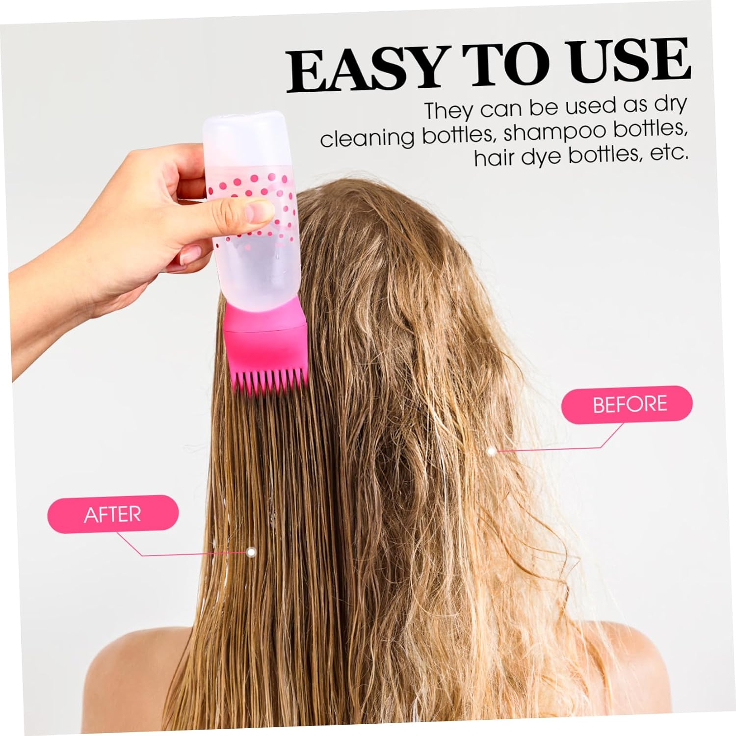 2Pcs Hair Dye Applicator Bottles with Scale Lines Lightweight Plastic