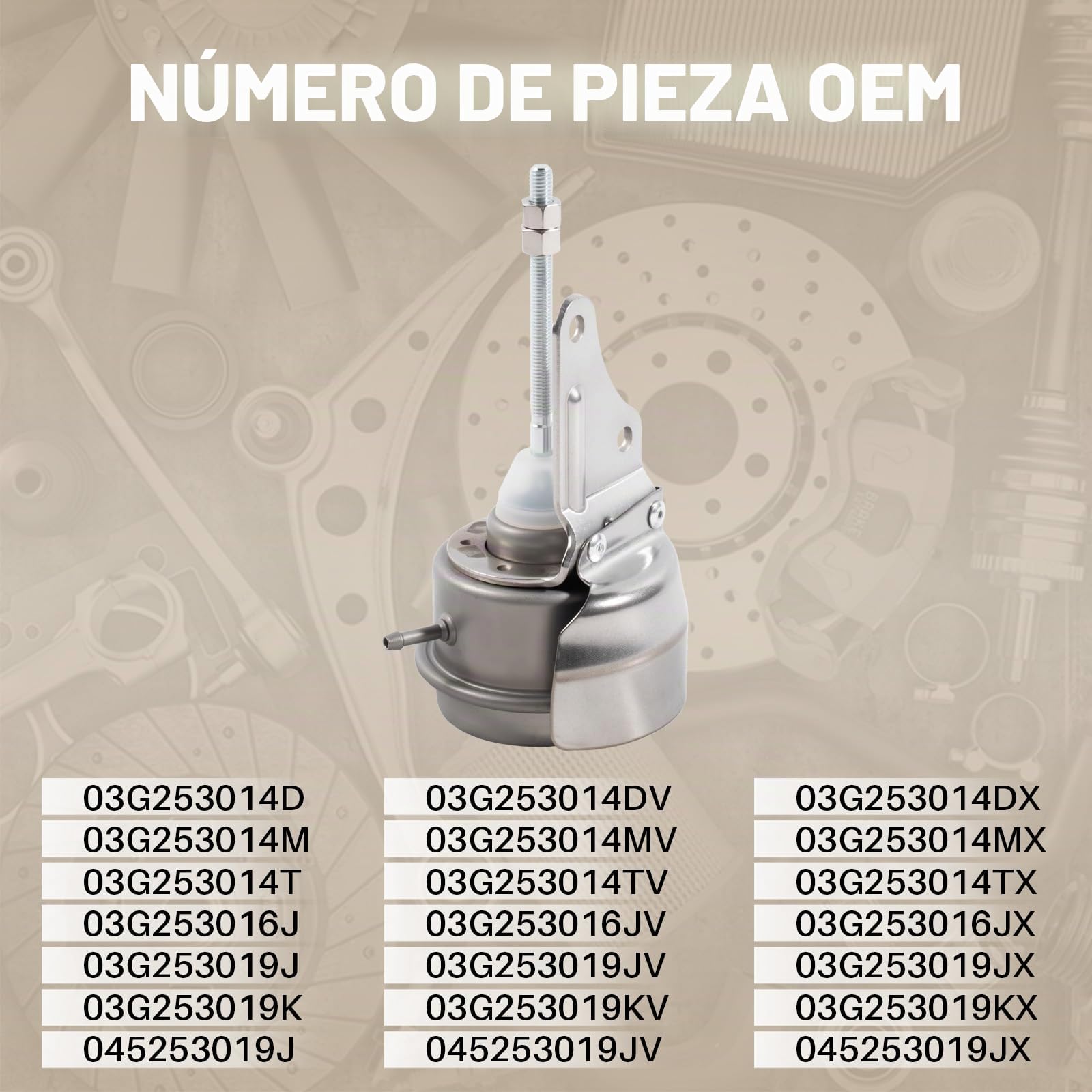 03G253014D Reemplazo del actuador de presión del actuador de vacío del turbocompresor para Audi A3 8P1 8PA VW Skoda Seat Golf V 1K1 1.9 TDI Polo 9N Passat 3C2 03G253019J 03G253019K