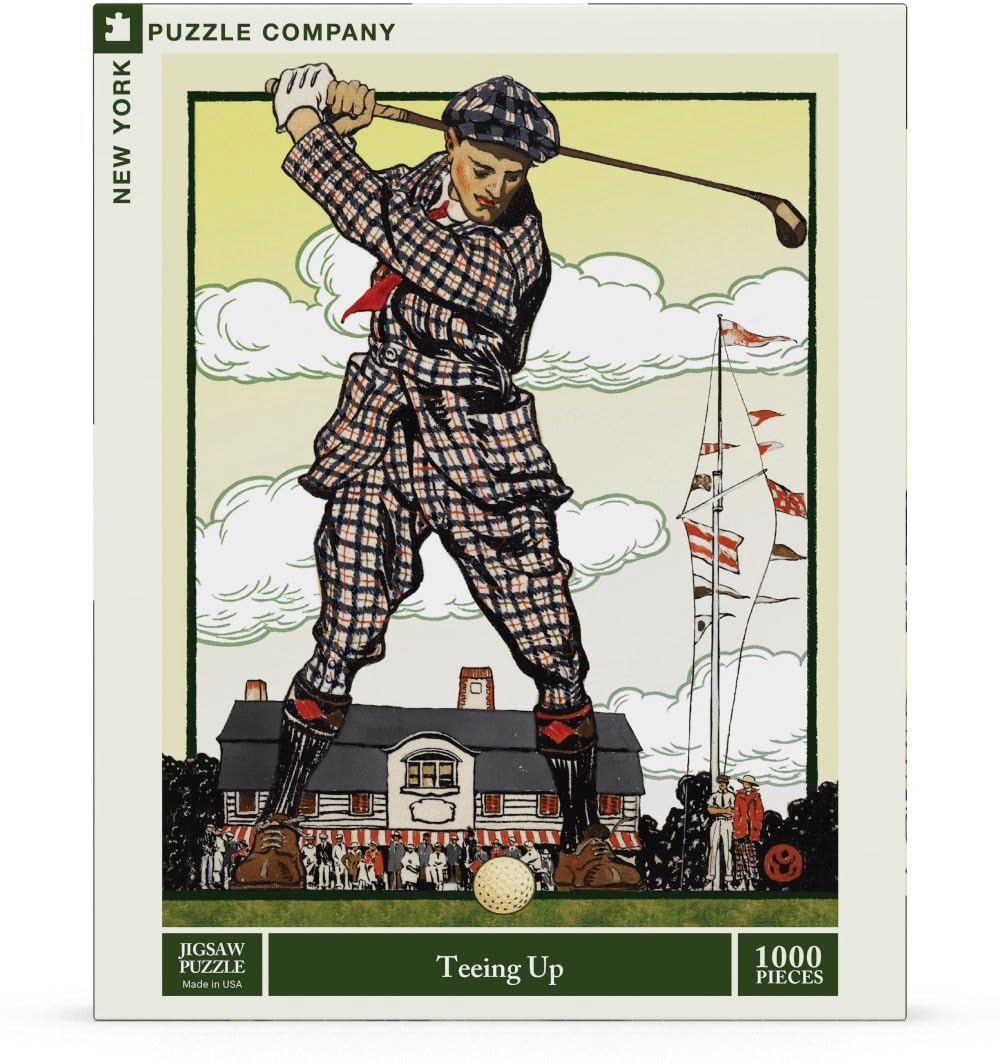 New York Puzzle Company - Images vintage Teeing up – Puzzle de 1000 pièces pour les soirées de jeu en famille par Edward Penfield