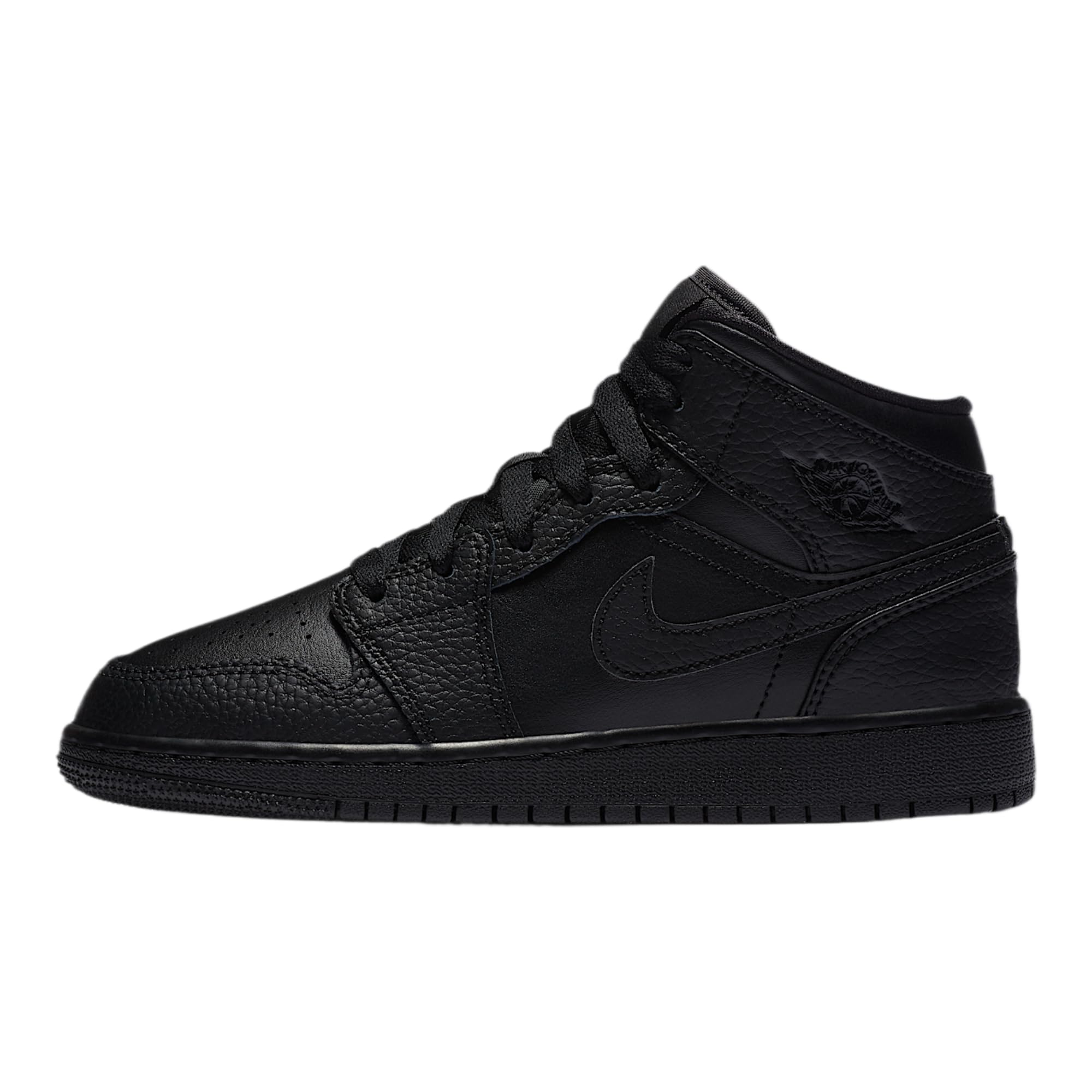Jordan Youth Air 1 Mid GS 554725 091 Triple Black - Size 7Y