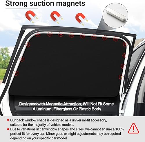 Miniatura 2 de ZATOOTO 2 fundas para ventana trasera Parasoles para ventana lateral del automóvil Protección magnética reflejada de la luz solar para el bebé