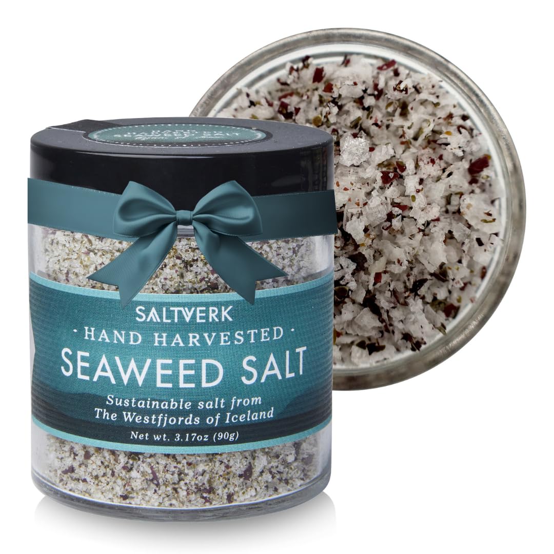 Saltverk Seaweed Sea Salt - 3.17 Ounces Jar - Hand Harvested Gourmet - Sustainably Made