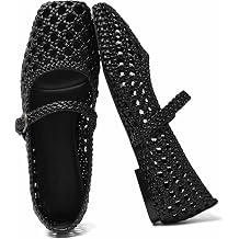 Mostrin Ballet Flats Woven Mary Jane Shoes Women Ballerina Flats Mesh Closed Toe Spring Summer Shoes Casual Dressy