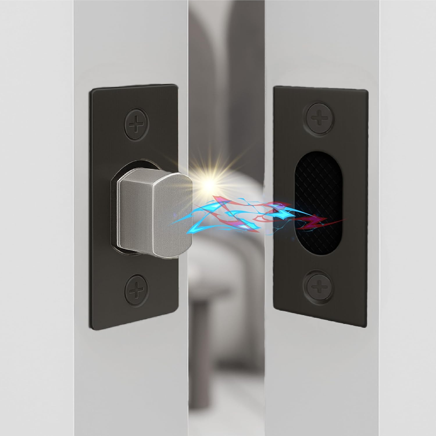 Mega Handles Magnetic Tubular Door Latch - Magnetic Exterior Door Latch, Standard Door Latch Replacement Suitable Only with Square Spindle for Most Brands - Matte Black