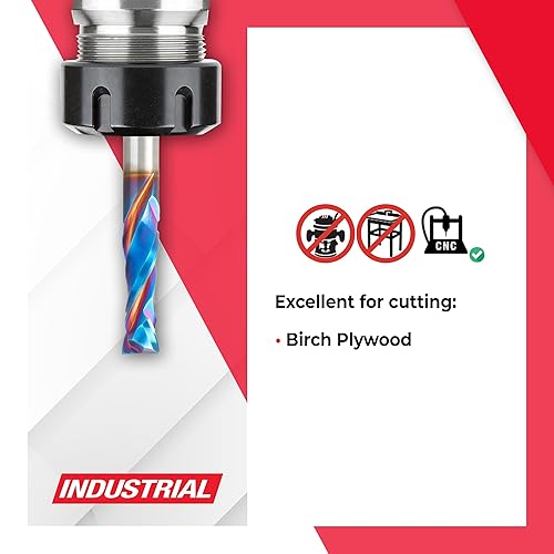 Miniatura 27 de Amana Tool Spektra Extreme Tool Life - Broca de carburo sólido CNC de compresión en espiral, 46010-K, 3/8 D x 1-1/8 CH x 3/8 vástago x 3 pulgadas