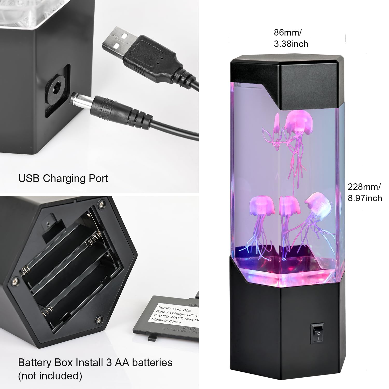 ChaneeHann Quallenlampe Mit Farbwechsel - Realistisches Schwimmquallen Aquarium Nachtlicht