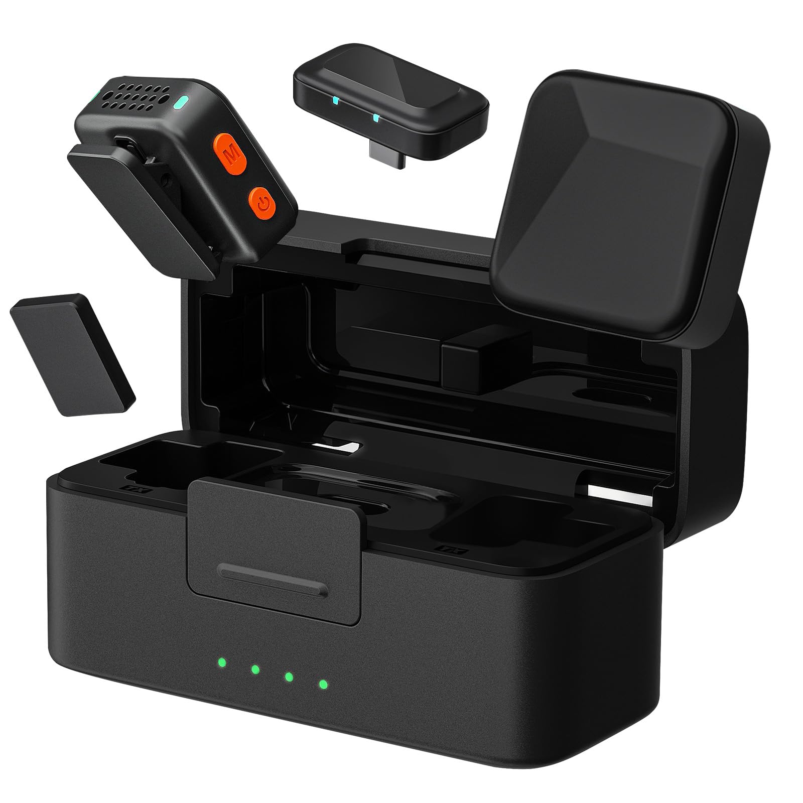 Wireless Lavalier Mikrofon mit Ladecase, Mini, Ultraleicht, KI-Rauschunterdrückung, Clip-On Ansteckmikrofon für iPhone, iPad, Android, PC – ideal für YouTube, Vlog, Streaming & Videoaufnahme
