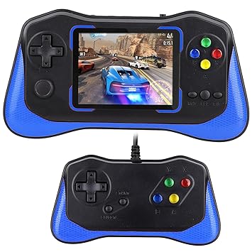 Toyshine Handheld Game Console with 500 Classic Games 3.5 Inch Screen 1200mAh Rechargeable Battery Support 2 Players and TV Connection Best for Kids Birthday Return Gift - Model B (Black) - image, photos