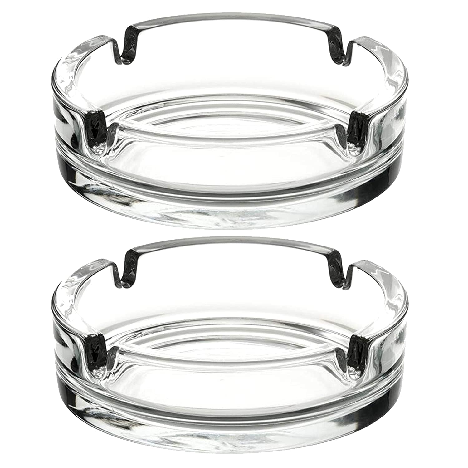 Glass Ashtrays for Cigarettes, Portable Decorative Modern Ashtray for Home Office Indoor Outdoor Patio Use, Fancy Cute Cool Ash Tray, Pack of 2 (Clear)-picture-19
