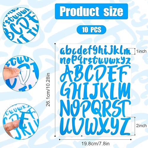Miniatura 2 de 520 calcomanías de letras, 10 hojas de vinilo para álbumes de recortes, calcomanías adhesivas de letras autoadhesivas de 2 pulgadas en mayúscula y 1