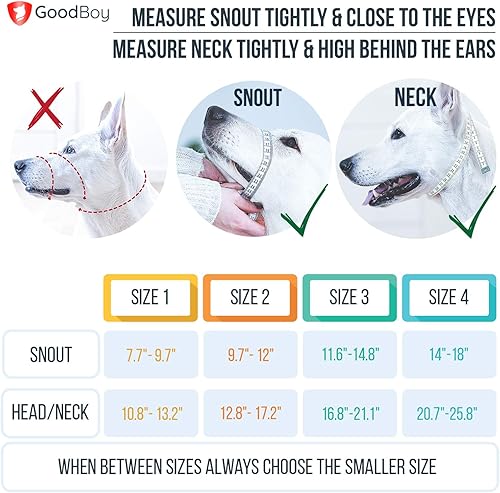 Miniatura 6 de GoodBoy - Cabestro con correa de seguridad para cabeza de perro, evita que se tiren de la correa, con acolchado para tamaños pequeños, medianos y