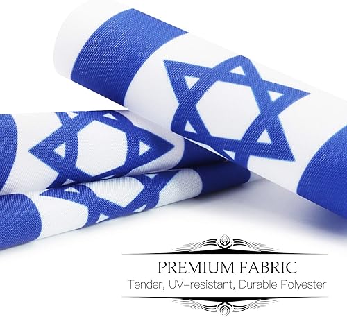 Miniatura 5 de ANLEY Israel Deluxe - Juego de banderas de escritorio – Bandera de escritorio israelí miniatura de 6 x 4 pulgadas con poste sólido de 12 pulgadas –