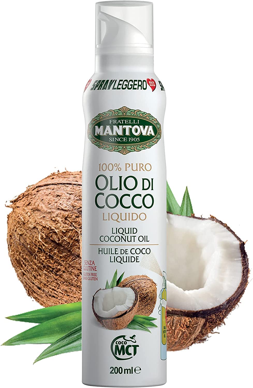 Zeus Party Olio di Cocco Spray 200ml - Olio Spray nutraceutico – Salute & Benessere Con lo spray risparmi fino al 90% di prodotto