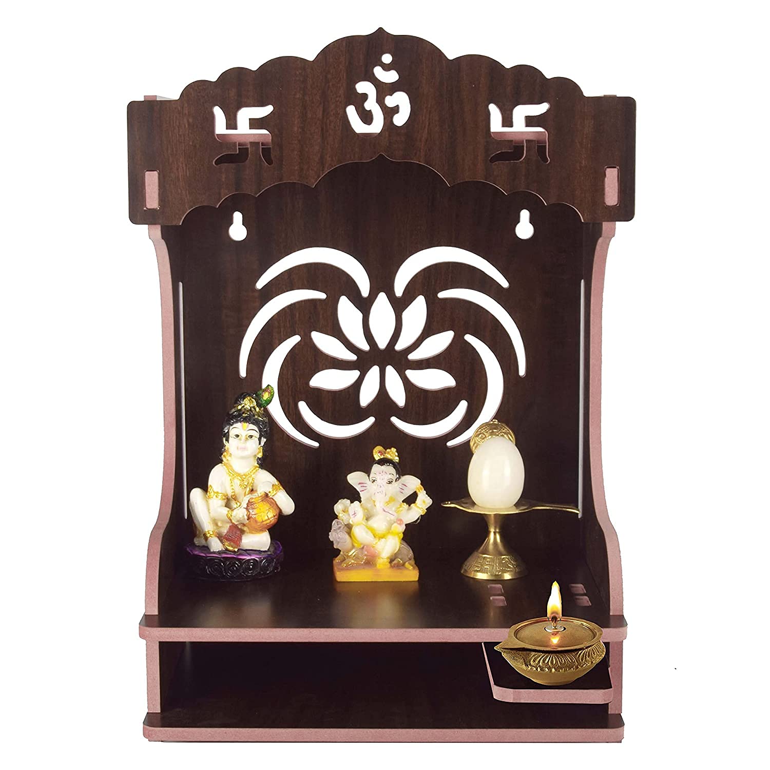 Kelexx Wooden Wall Hanging Temple for Home& Office | Home Showpiece Temple (Black)