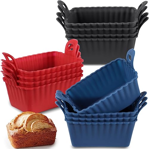 Miniatura 13 de Webake Freidora de aire de 6 pulgadas para hornear, sartén de silicona antiadherente para hornear con asa, sin BPA, juego de 2