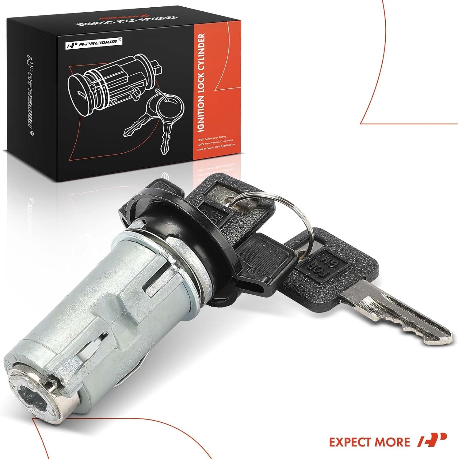 A-Premium Ignition Lock Cylinder with 2 keys Compatible with Chevrolet, GMC, Buick, Cadillac, Oldsmobile and Pontiac Vehicles - Camaro, Express 1500 2500 3500, Corvette, Yukon, Regal, LaCrosse