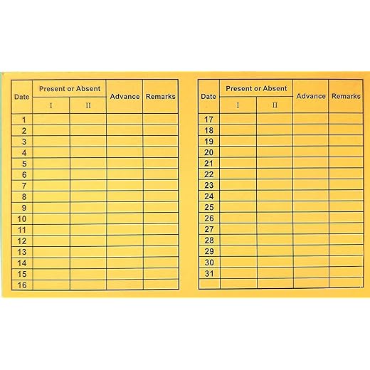 Attendance Report Pack of 100