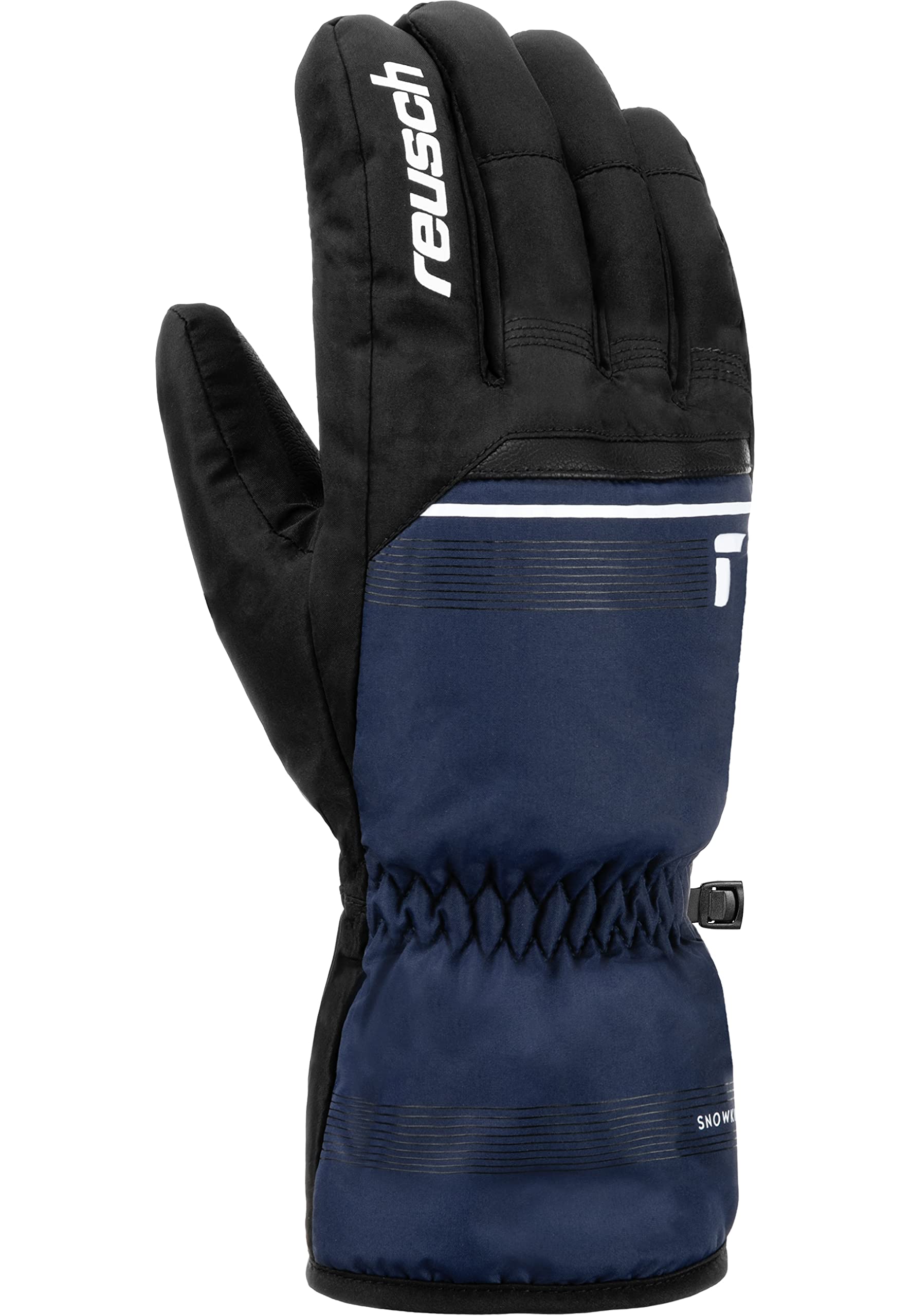 Reusch Męskie rękawiczki narciarskie Snow King Gwarantowane wiatroszczelne i bardzo oddychające rękawice softshellowe rękawice śniegowe rękawiczki zimowe 9, czarne/niebieskie