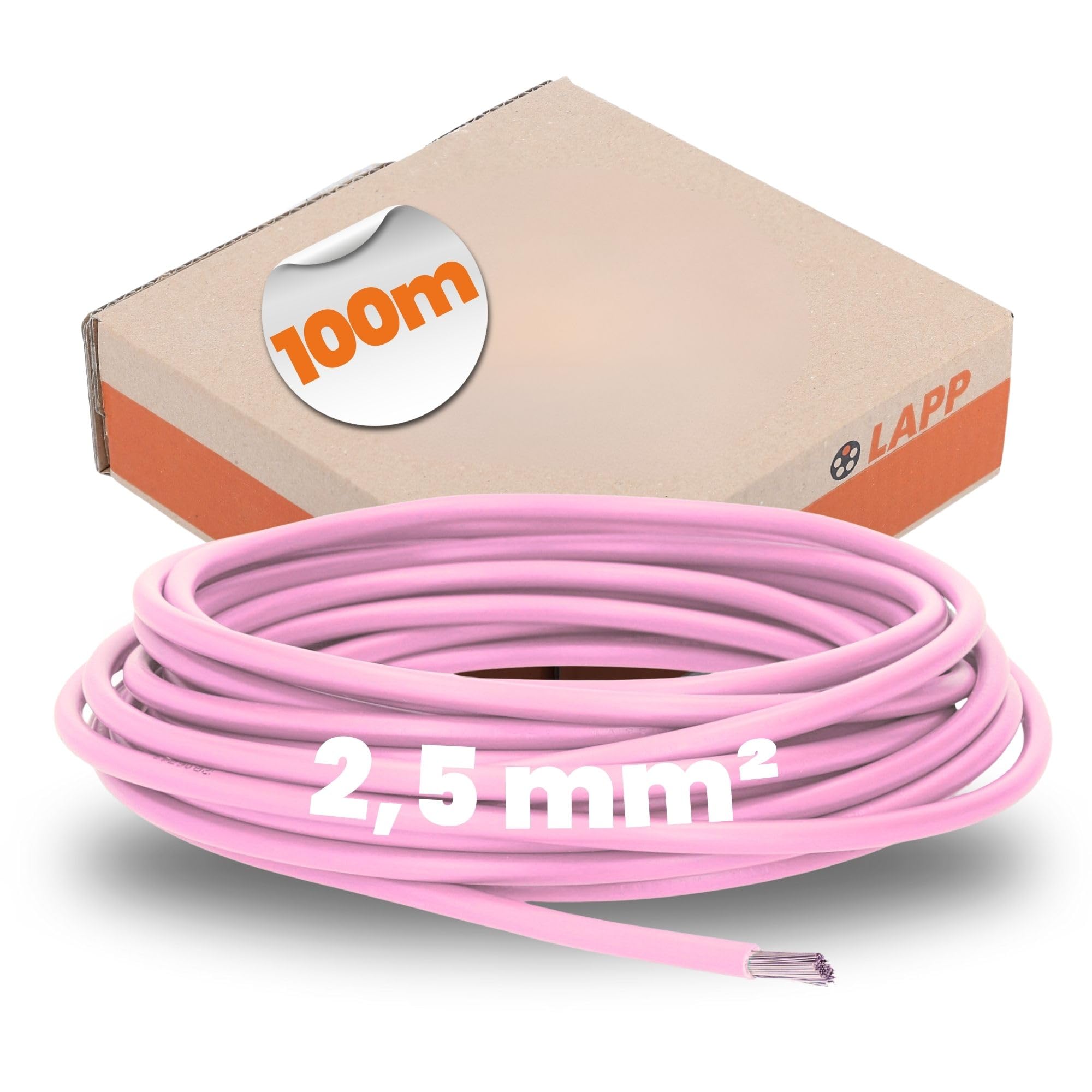 LAPP 4510082 Cable H05V-K 1 x 0,75 mm² Rosa, Bobina de 100 m