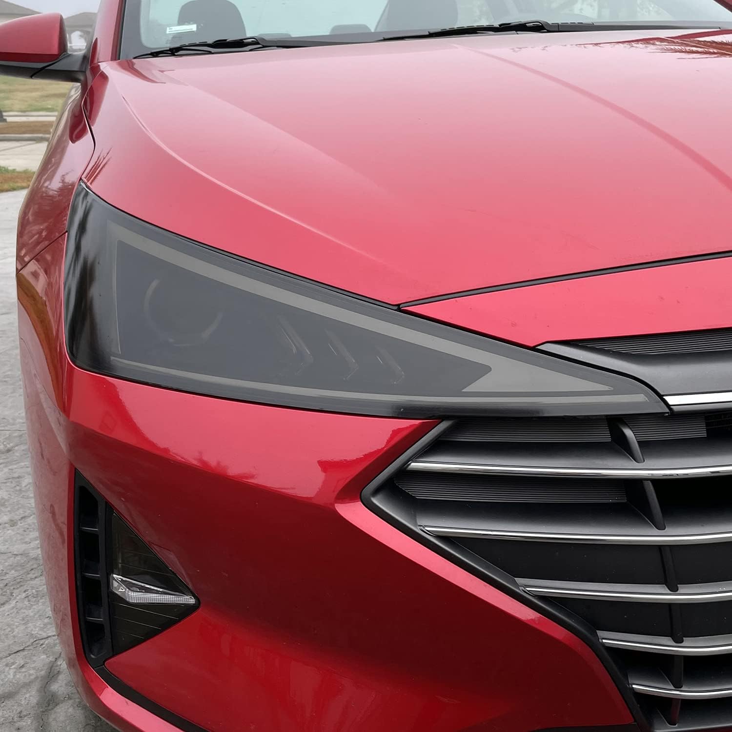 SlickMod PreCut Vinyl Smoke Tint for 2019-2020 Hyundai Elantra Headlight & Foglight (1. Headlight, 20percent Dark Smoke)