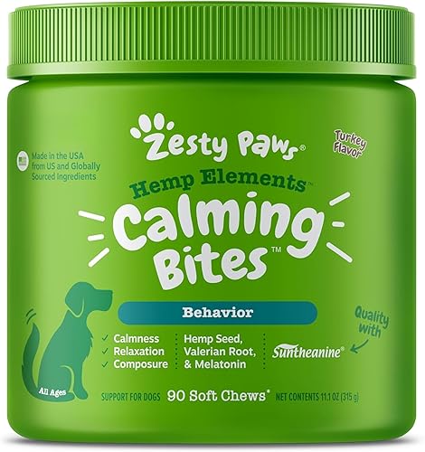 Miniatura 11 de Tratamientos de calmante para perros – Alivio de la ansiedad de la composición con Suntheanine – Kelp orgánico y raíz valeriana + L triptófano