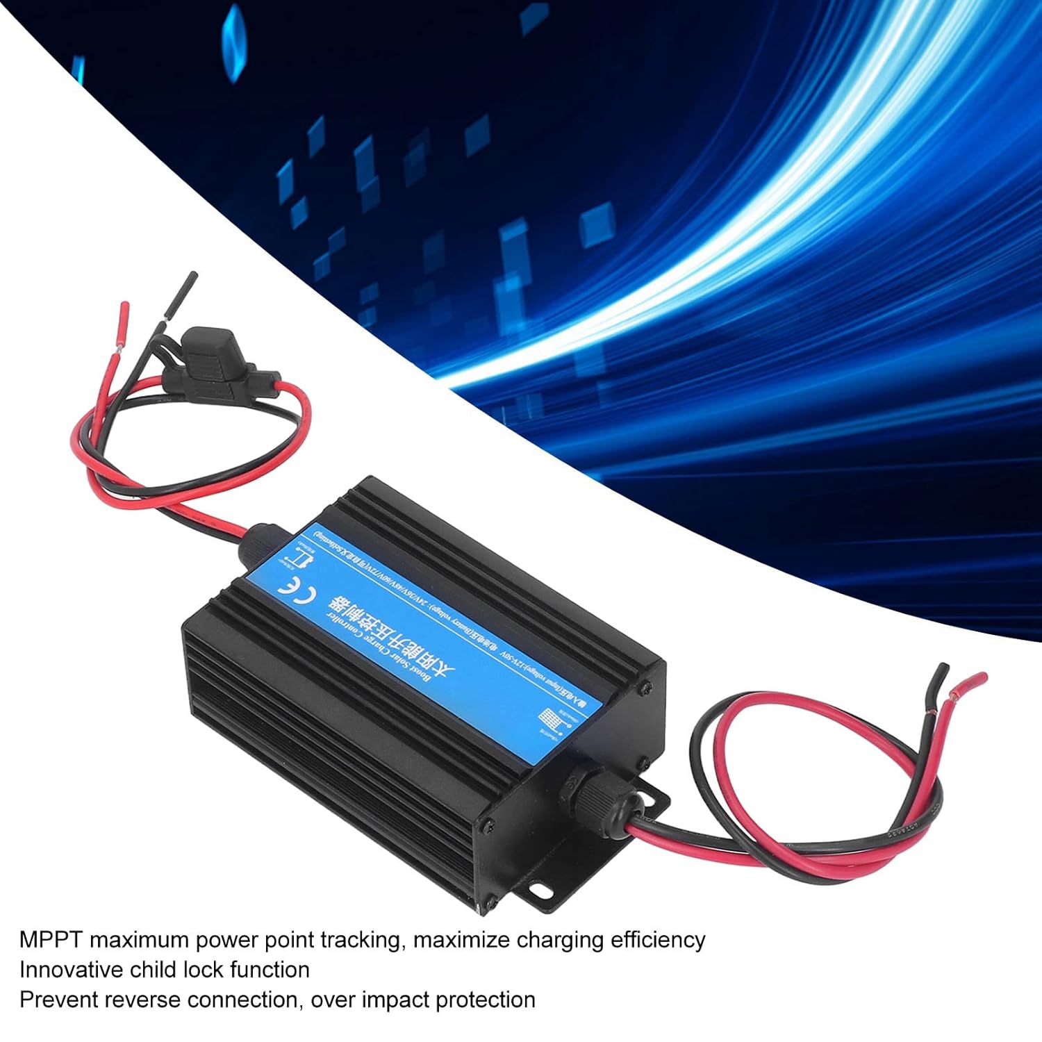 Solar Boost Controller, 24V 36V 48V 60V 72V 300W MPPT Electric Solar Charger Controller, Solar Panel Battery Controller