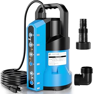 FOTING 3/4HP Automatic Submersible Sump Pump 2400GPH - Drains to 0.04in Thermoplastic for Basement Pool Pond Flood Removal 16ft Cord