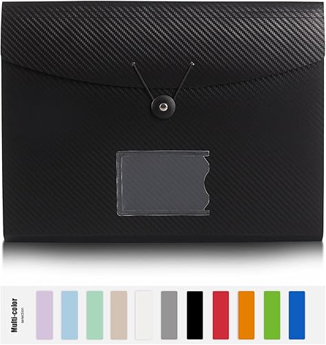 Miniatura 2 de Carpeta de archivos expansible, 13 bolsillos, color negro, polipropileno