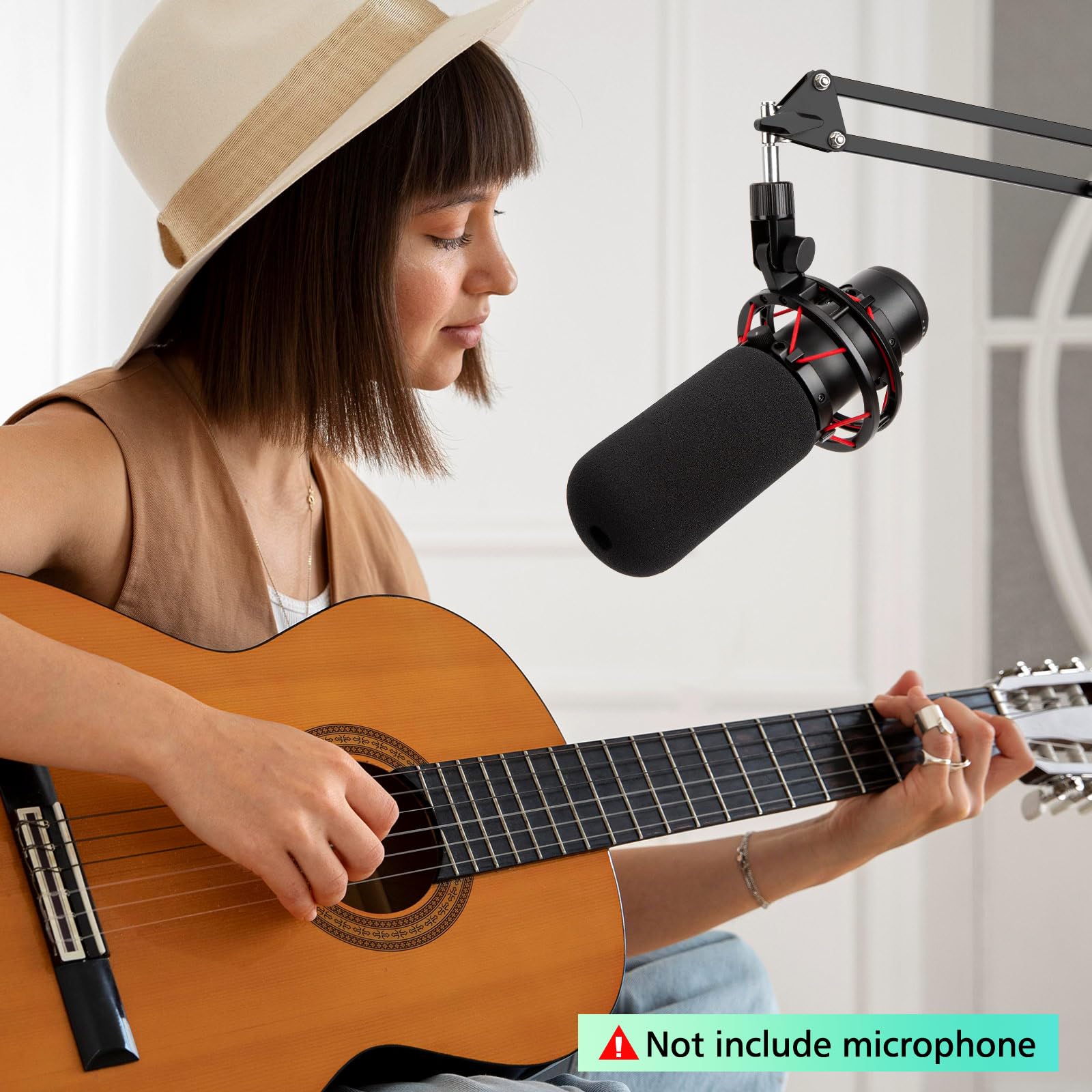 Für Hyperx QuadCast Windschutzscheibe – flauschiger Pop-Filter, kompatibel mit Hyperx QuadCast S-Mikrofon, Mikrofon-Schaumstoffabdeckung reduziert Hintergrundgeräusche (1 x flauschig und 1 x