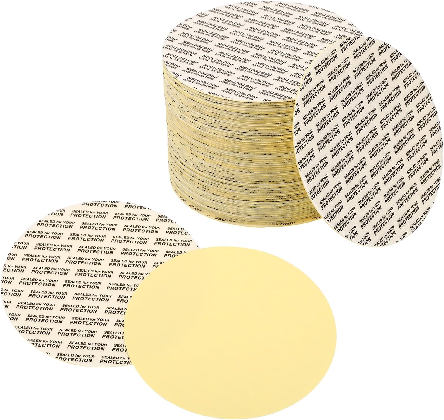 PATIKIL 83mm/3.3inch Pressure Sensitive Seal, 100 Pack Adhesive PS Foam Lid Cap Liners Resistant Tamper with Dustproof Paper Back for Plastic Glass Jar Bottle Cap Seals