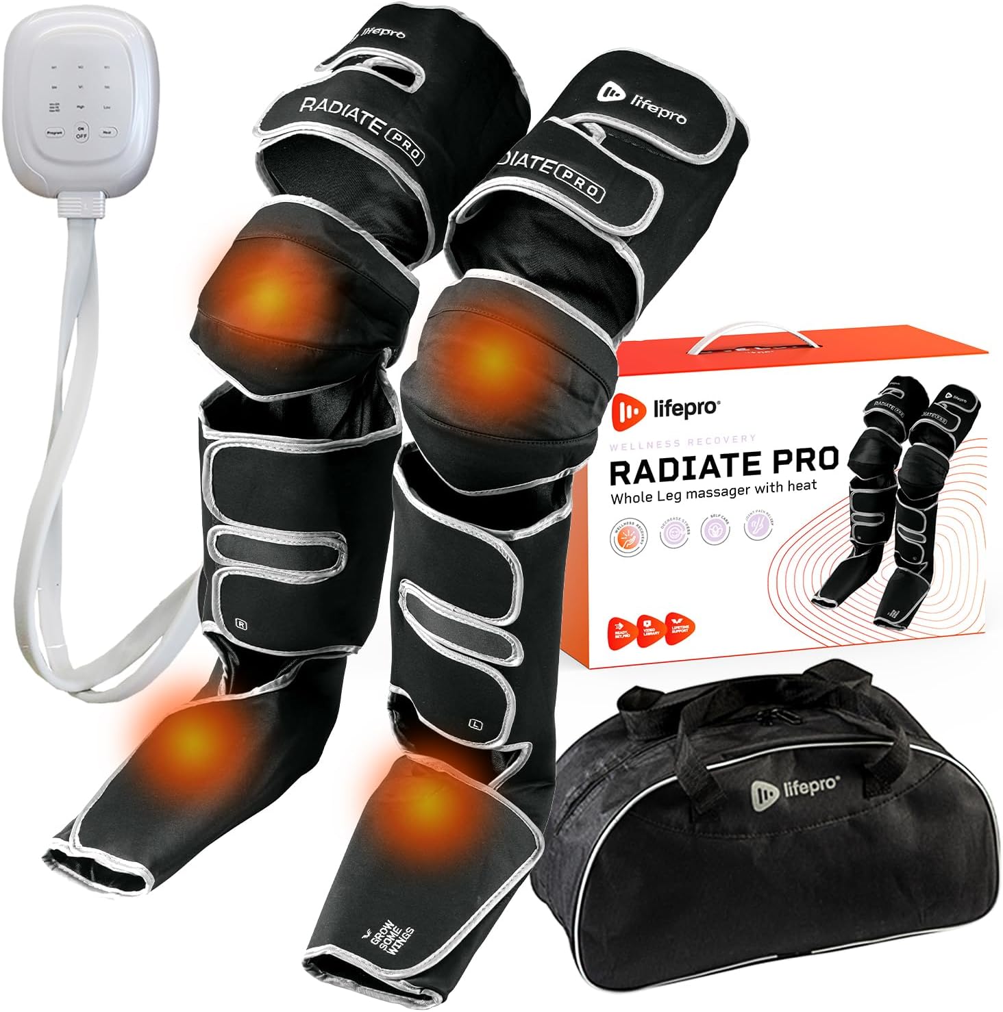 LifePro Leg Massager - Foot, Leg, Calf and Thigh Compression Massager for Circulation - with Heat and Compression Pain Relief for Foot & Knee Pain - Tall Extra Wide, Birthday Valentine’s Gift Her Him