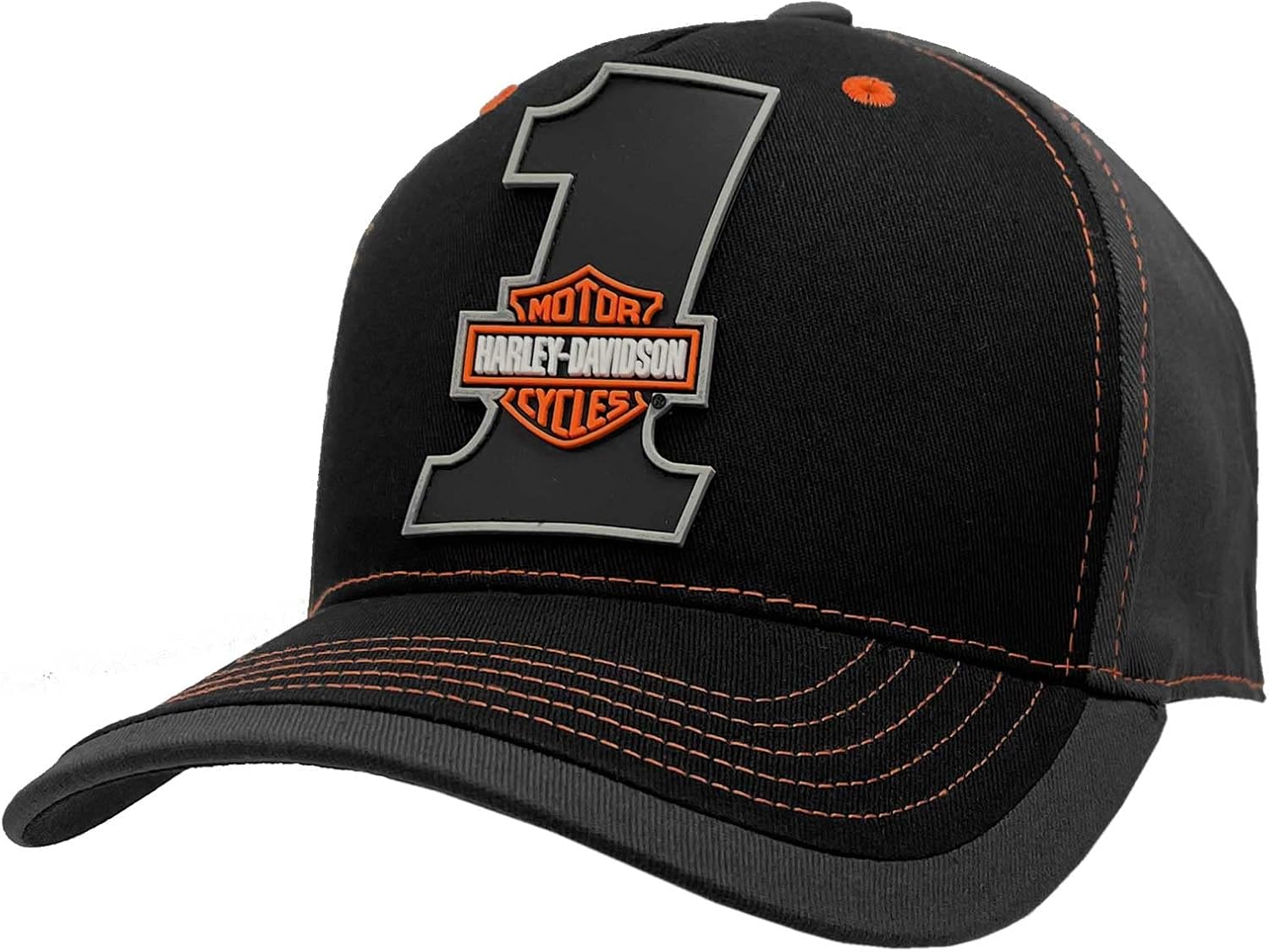 Harley-Davidson Men's #1 Bar & Shield Colorblocked Baseball Cap Black