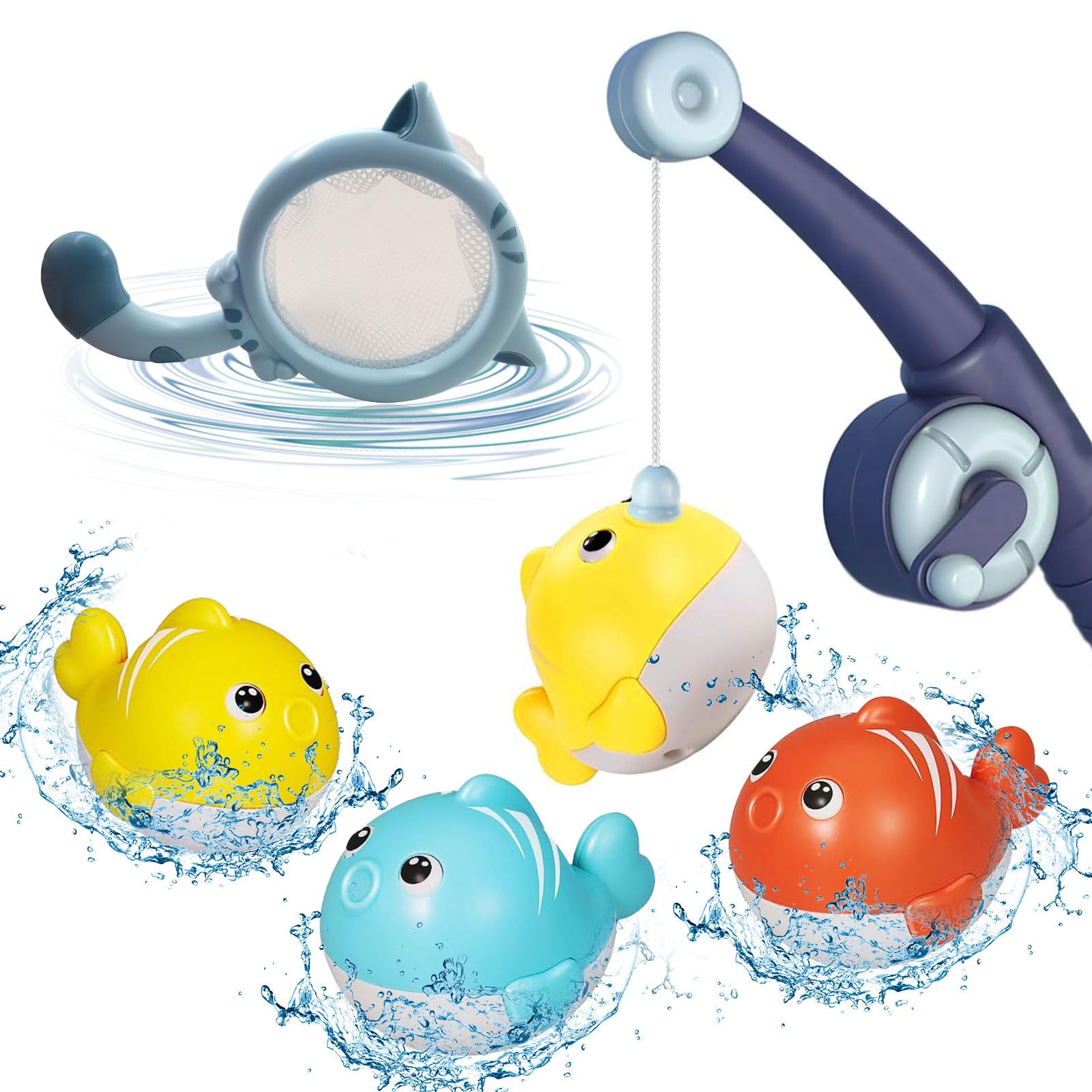 Ensemble de Piscine Bébé Flottant Jouer Bain pour Tout-Petits pour Tout-Petits Jouets à Remonter Jeux Jouets de Natation Âge Eau Piscine Jouet de Bain Garçons Âge 3 Moins de 20 Bain Bébé