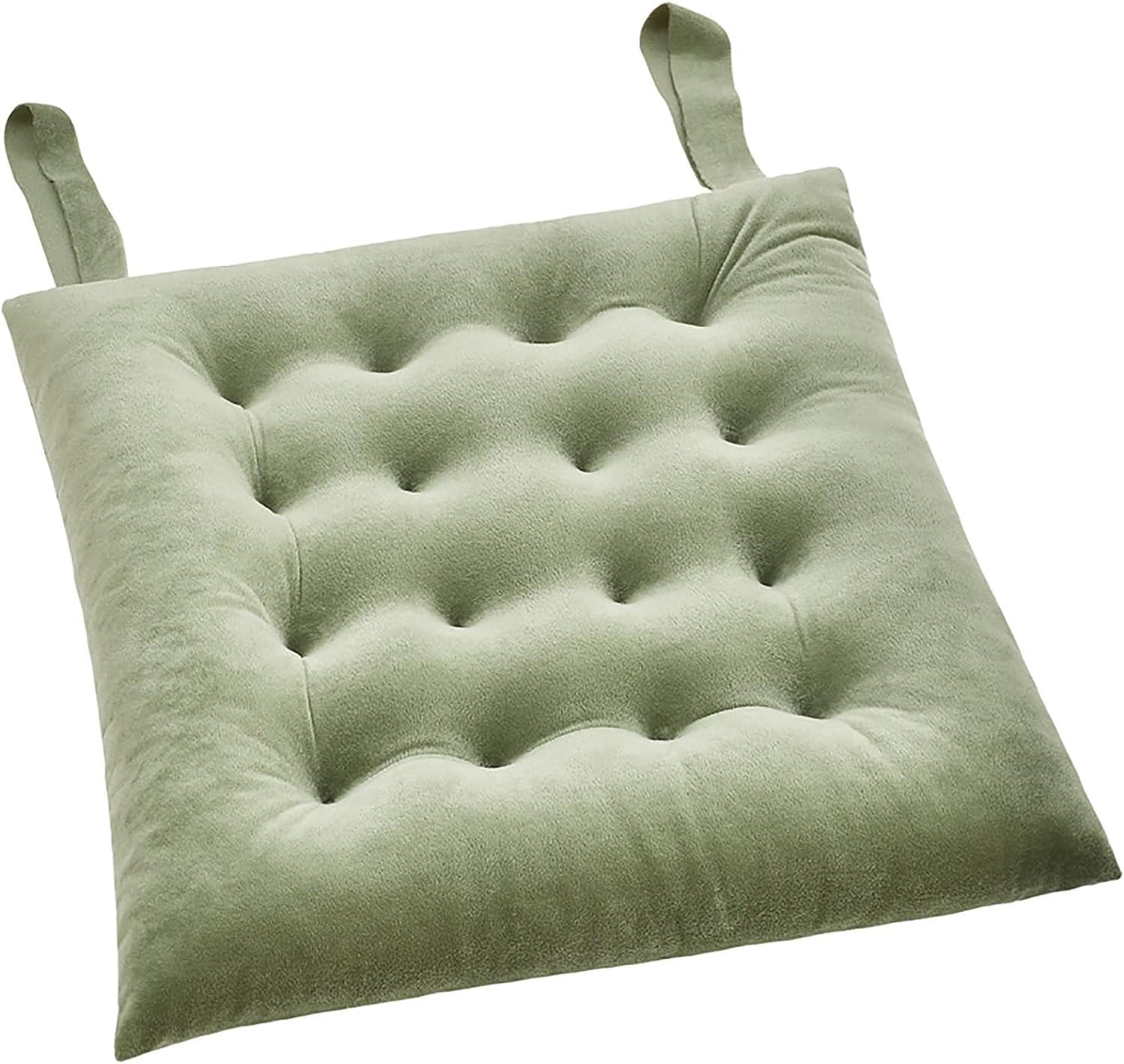 Wcxixo 2 Pcs Square Not-Slip Chair Pad with Ties,Ultra Soft Warm Floor Cushion Durable Seat Cushions Indoor Chair Cushion for Living Room Dining Room Office