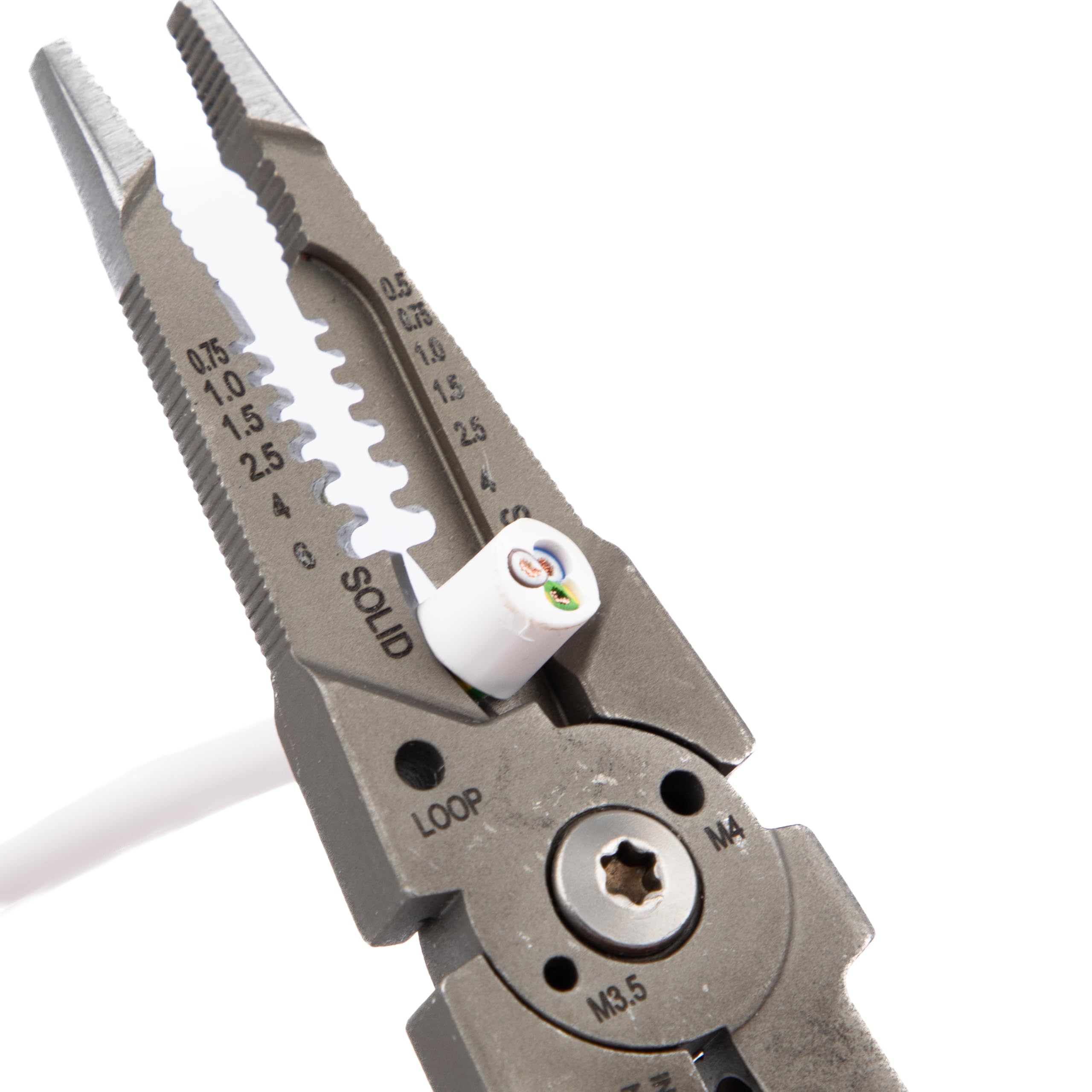 C.K Tools Pince Multifonction VDE 7 en 1 pour Travaux Électriques 210 mm | Six encoches de dénudage pour fils souples et rigides, coupe-boulons M3,5/M4, sertissage de cosses, alésage interne 10-22 mm