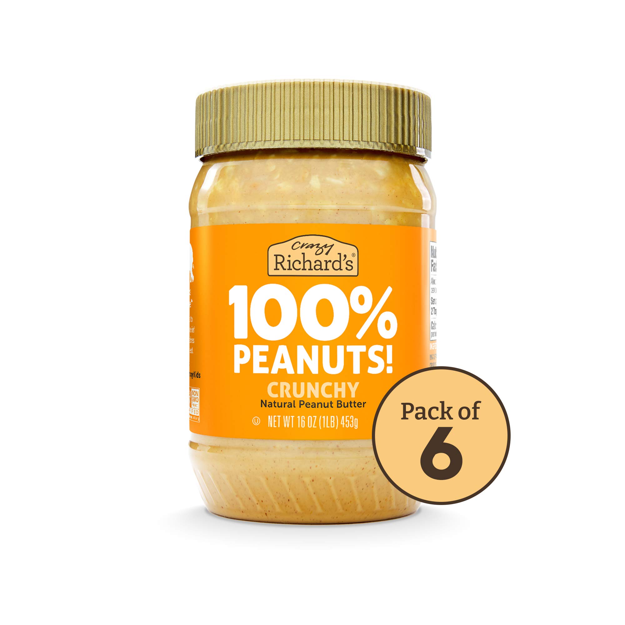 Crazy Richard’s - 100% All-Natural Crunchy Peanut Butter, No Added Sugar Peanut Butter Non-GMO Vegan