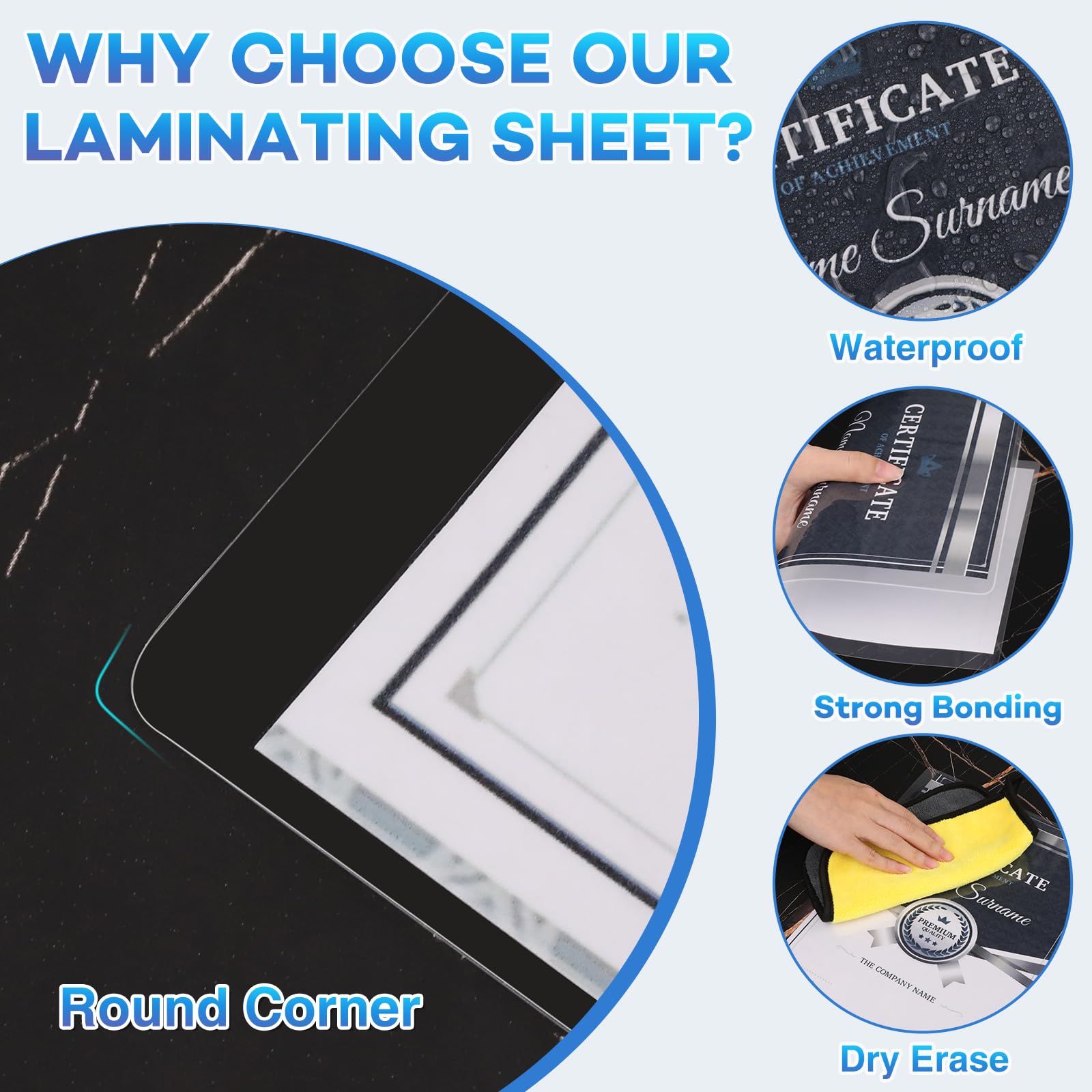 FURWEY Laminierblätter, für 21,6 x 27,9 cm große Blätter, 3 mm, 22,6 x 29 cm, Thermo-Laminierfolien, Laminierpapier für Laminator, transparent, Briefgröße, Büro- und Schulbedarf, 600 Stück