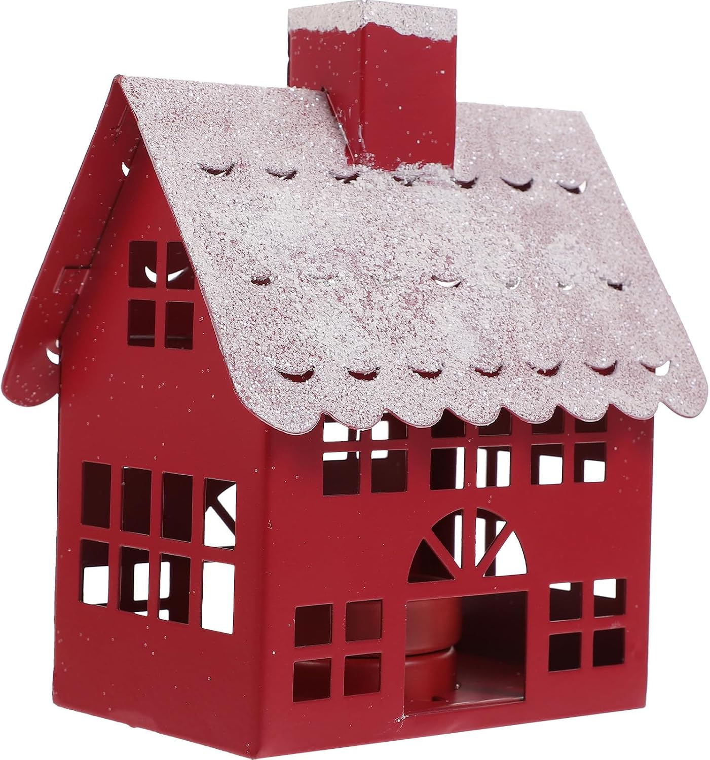 Alipis Christmas Village House Candle Holder Iron Desktop Decor with Festive Cute House Shape for Xmas Table Ornament and New Year Party Centerpiece