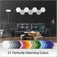 Vista 2 de Paquete de 12 paneles acústicos autoadhesivos de 12 x 10 x 0.4 pulgadas, paneles de espuma a prueba de sonido para paredes con alta densidad, diseño