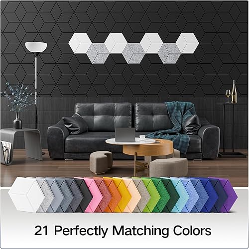 Miniatura 2 de Paquete de 12 paneles acústicos autoadhesivos de 12 x 10 x 0.4 pulgadas, paneles de espuma a prueba de sonido para paredes con alta densidad, diseño