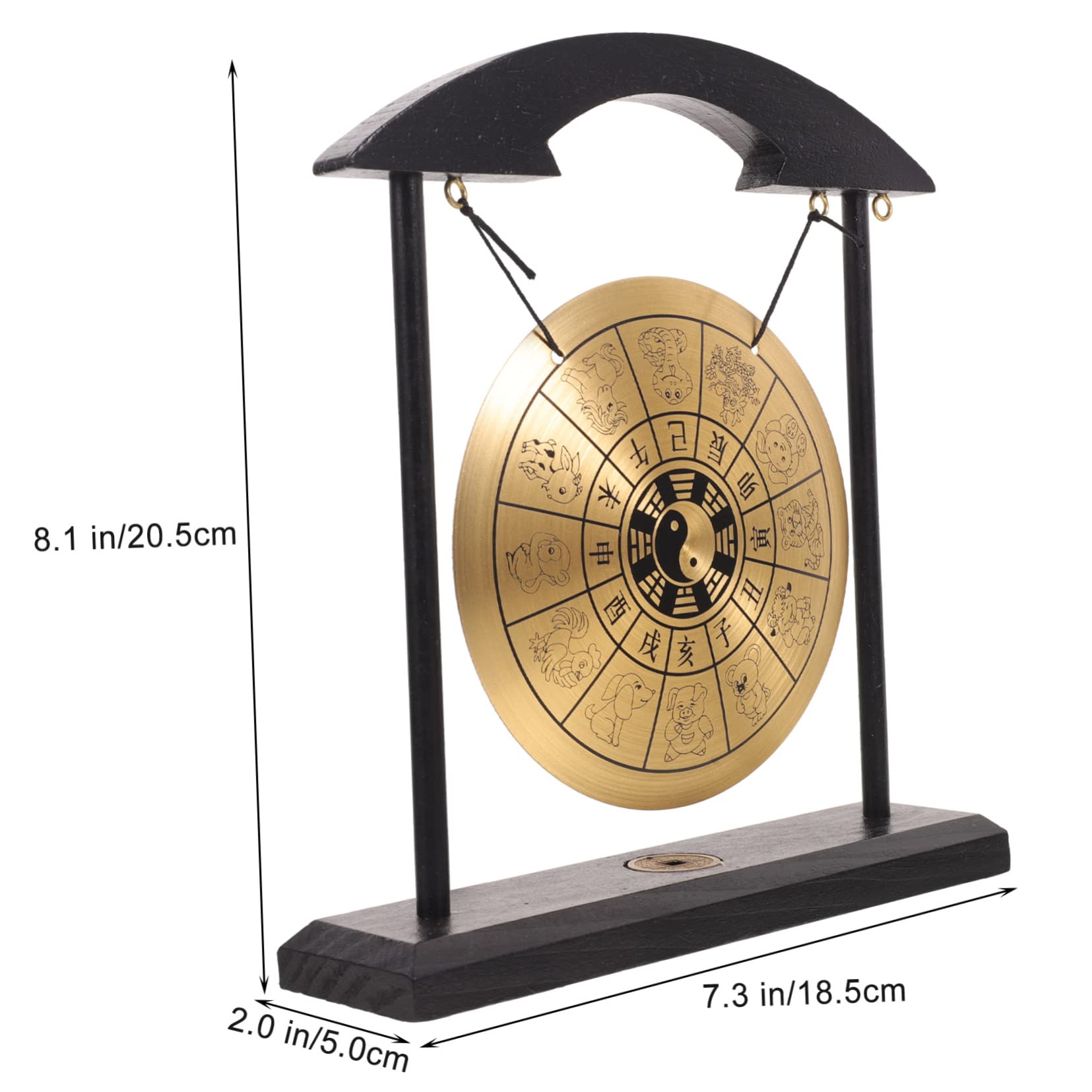 Alasum Decor Unique Zodiac Pattern Gong Drumstick Ornament for Desktop Asian Home Decor Chinese Traditional Style