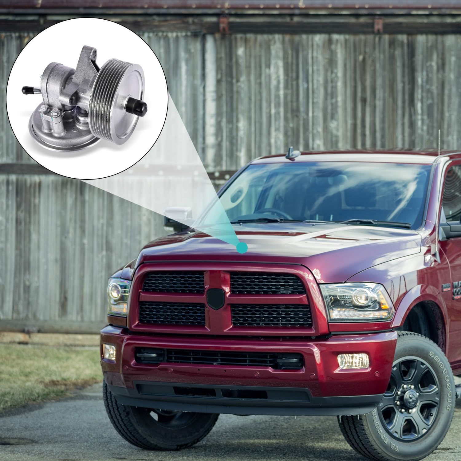 Brake Vacuum Pump 5102084AA 3965925 64-1027 Compatible with 2003-2007 Dodge Ram 2500 3500 5.9L 6.7L Cummins Engine
