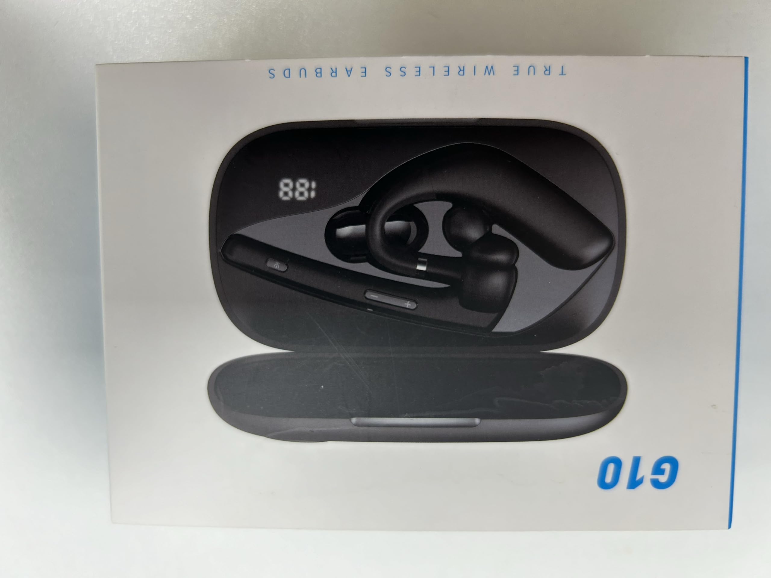 Auricolare Bluetooth V5.3, 60 Ore di Conversazione Cuffie Bluetooth Singolo con CVC8.0 ENC Doppio Microfono, Connessione a due Dispositivi, Display a LED, IPX7 impermeabile, Cuffie per la Guida/Affari