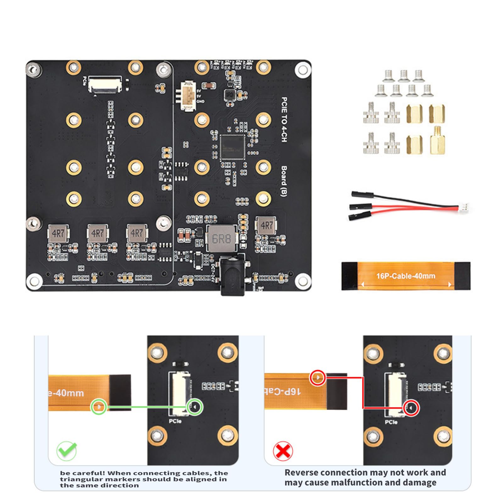 Tarjeta adaptadora PCIe a 4CH NVMe de 4 puertos con luz LED para adaptador PCIe NVMe 2280/2260/2242/2230