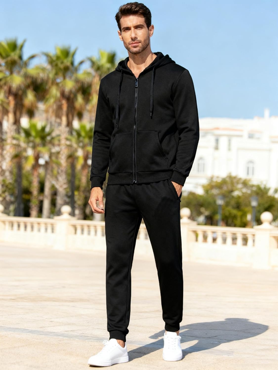 Men's Tracksuits 2 Piece Sets Full Zip Hoodie Sweatsuit Athletic Jogging Sweat Suits Casual Outfits For Men,2XL