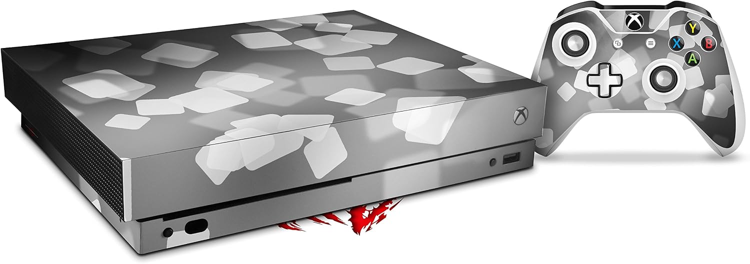 Decal Vinyl Skin Wrap Compatible with Xbox One X Console and Controller - Bokeh Squared Grey