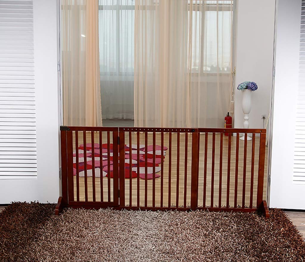 Buy L.TSA Tensile Pet Fence, Freestanding Pet Gate Wood, Extra Wide